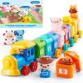 Farm Number Train Learning Toy for Toddlers with 9 Farm Animals & Farmer with the Listed Color, Size or Set Options for Every