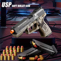 USP Clip Toy Gun Pistol with Continuous Shooting, 100 Bullets & 2 Magazines Rapid Fire Foam Blaster for Kids Boys Girls Ages 