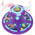 Dinosaur Sit and Spin Toy for Toddlers with Music & LED Flash Lights, 360° Spinning Seat Interactive Sensory Toy for Kids 18 