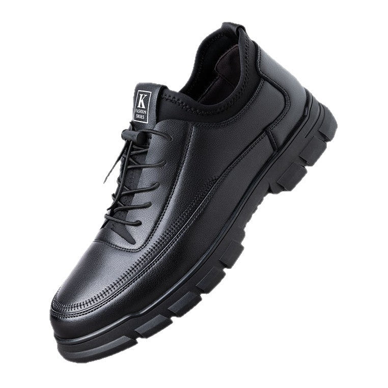 Men's Black Formal Leather Shoes - Business Casual Soft Upper Dress Shoes