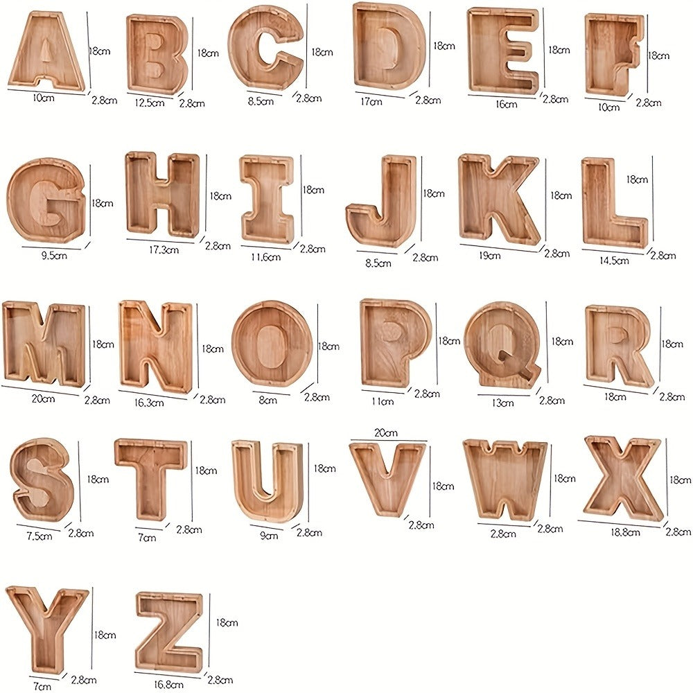 Personalized Wooden Piggy Bank for Kids – A-Z Alphabet Letter Initial Coin & Bill Savings Bank for Boys & Girls — image 13