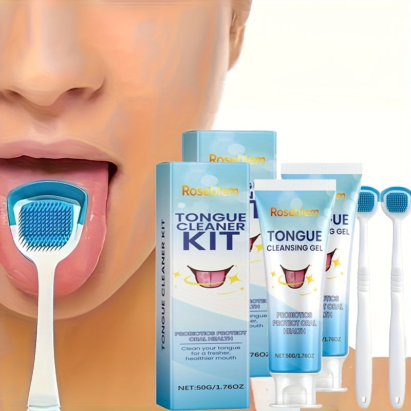 Tongue Cleaner Kit with Probiotic Cleansing Gel & Tongue Brush, Bad Breath Eliminator Fresh Mouth Daily Oral — image 9