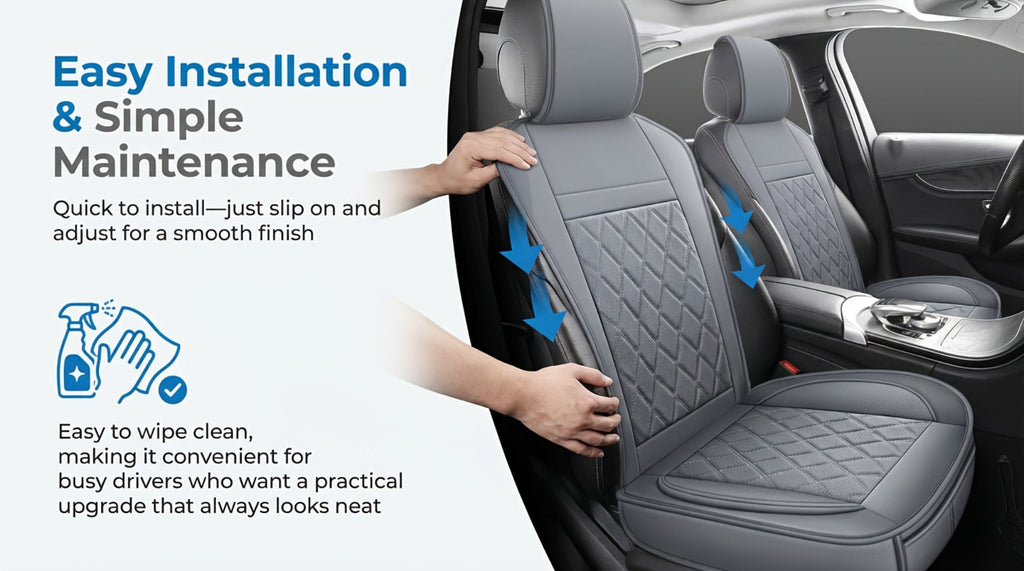 Car Seat Covers Front Pair with Full-Surround High-Back Design and Fifteen Color or Pattern Options — image 42