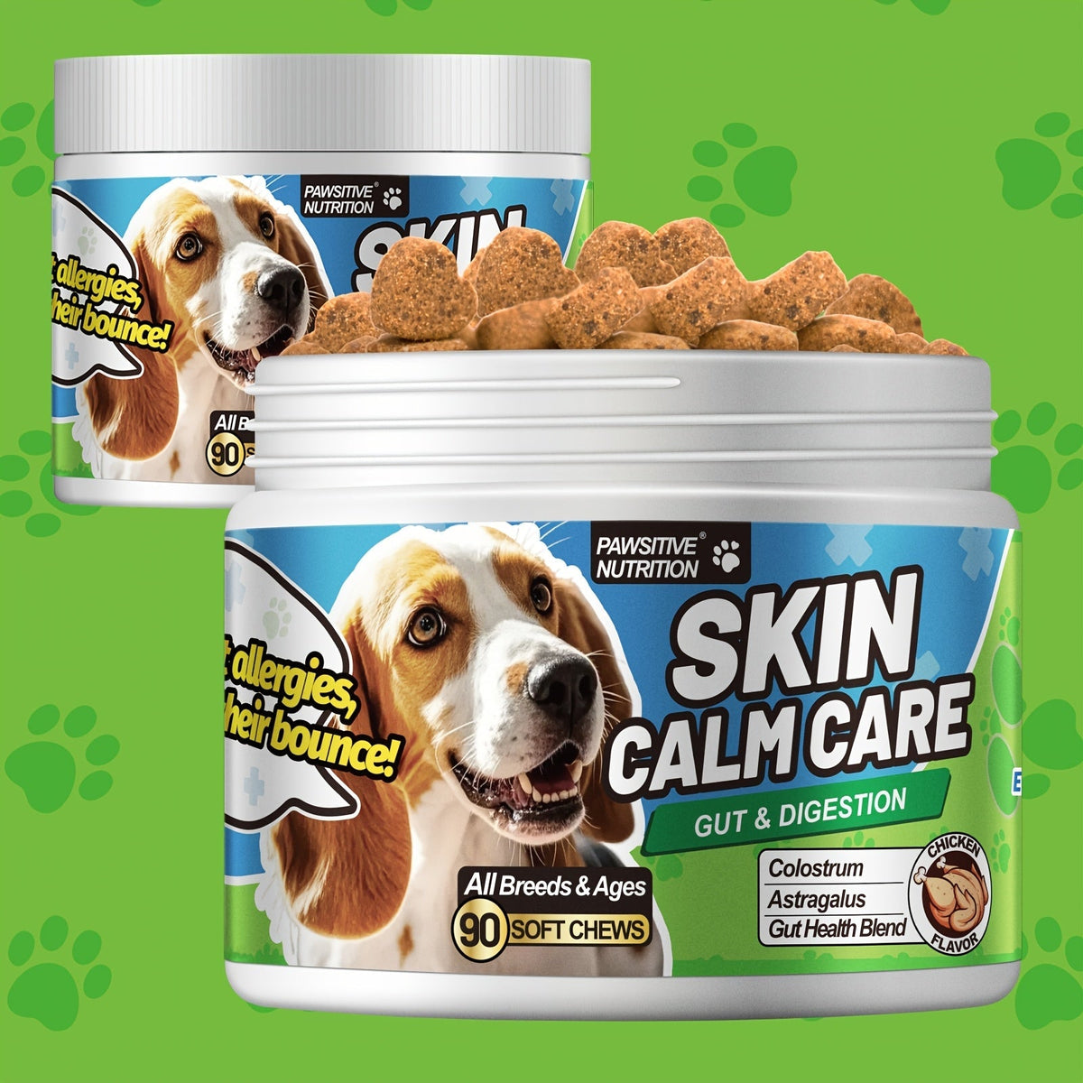 Dog Skin and Digestion Soft Chews with Colostrum, Fermentate and Astragalus, 90-Count Bottle — image 1