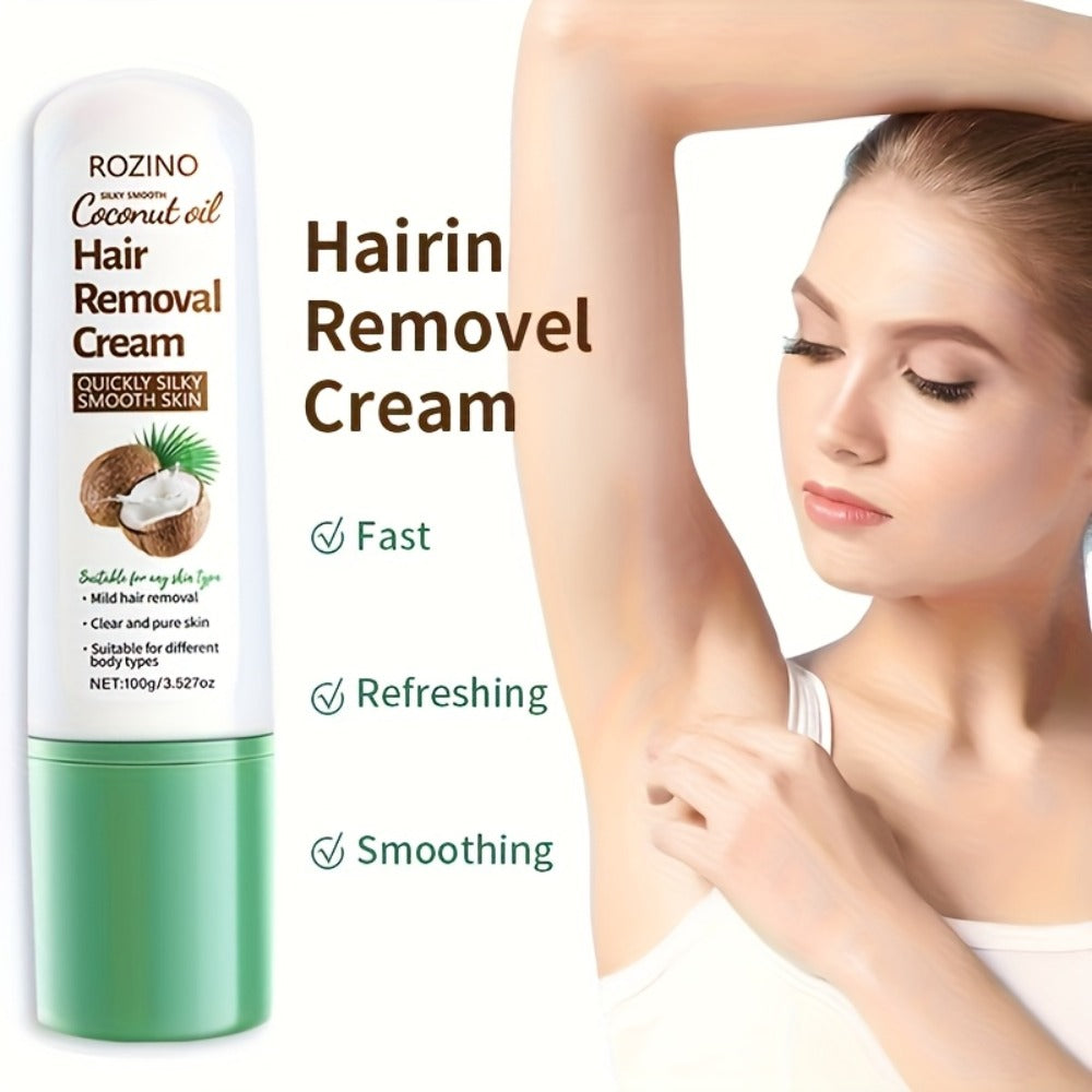 Hair Removal Cream ROZINO 100g Coconut and Squalane Tube with Carton for External Body Grooming — image 5