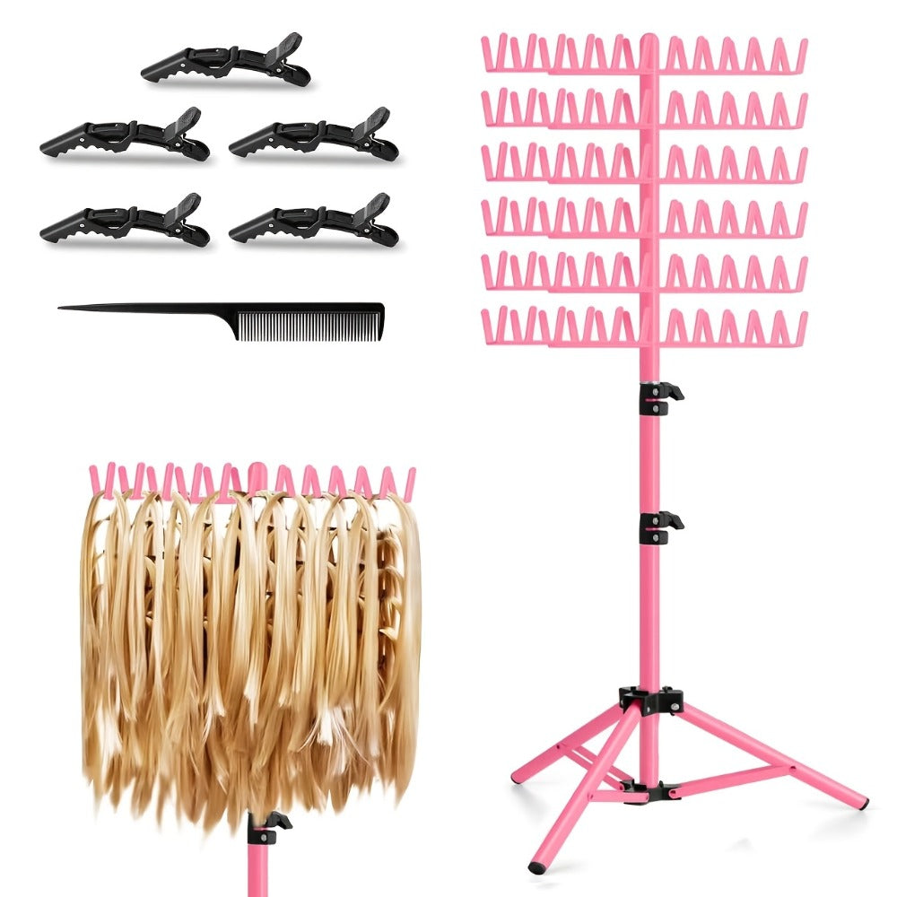 144 Peg Hair Extension Rack Freestanding Organizer with Divider Separator – Standing Braiding Hair Holder Display Stand for S