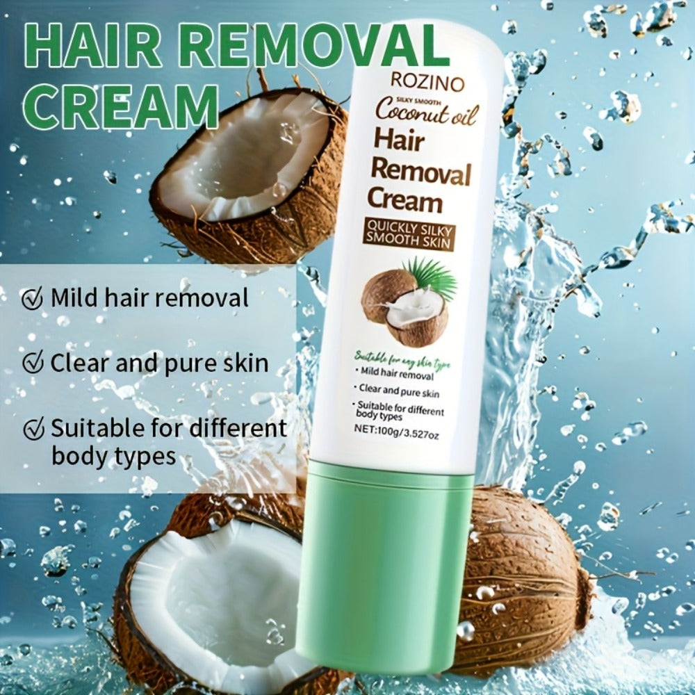 Hair Removal Cream ROZINO 100g Coconut and Squalane Tube with Carton for External Body Grooming — image 12