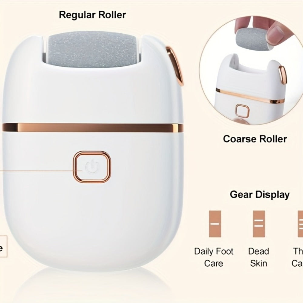 Electric Callus Remover Rechargeable Foot Grinder with 3 Replacement Heads 2 Speed Settings IPX5 Waterproof USB Charging Port