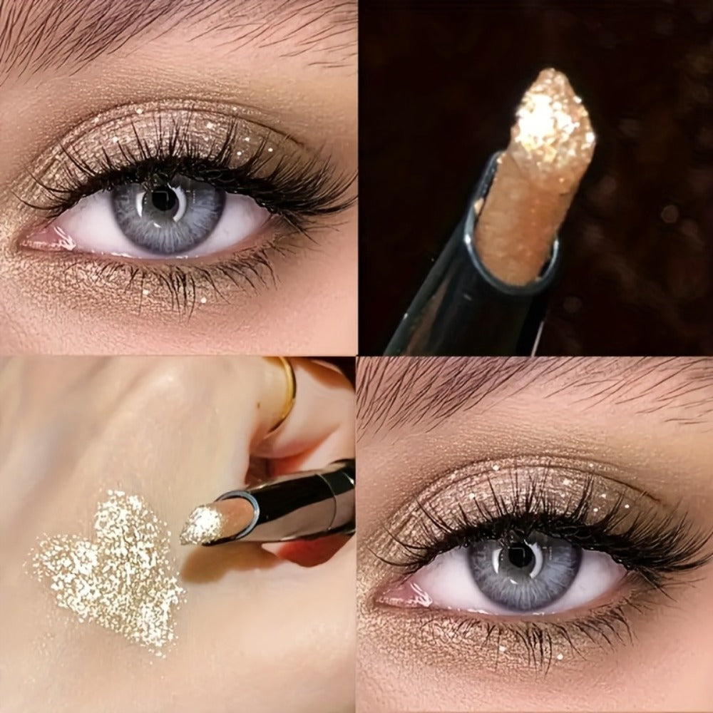 Shimmer Eyeshadow Stick Set 6 Pcs for Women – Pearl Sparkling Waterproof Long-Lasting Eye Makeup Pens with Squalane — image 8