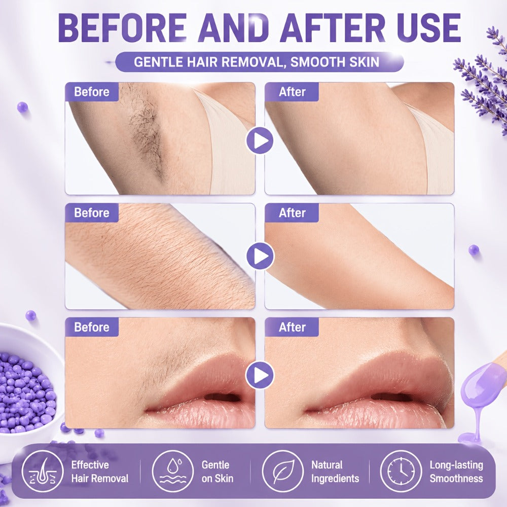 Hard Wax Beads for Hair Removal Full Body 1000g/2000g – Professional Waxing Kit with 20 Applicator Sticks — image 8