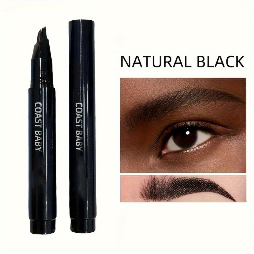 Four-Pack Multi-Fork Tip Eyebrow Pens in Four Color Labels with Capped Bodies and Approx. 11.3 cm Length — image 11