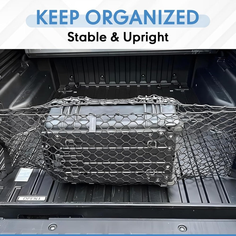 Truck Bed Cargo Net Elastic Mesh Organizer with Hooks Heavy Duty Bungee Net for Pickup Truck Bed Cargo Management Grocery Sto