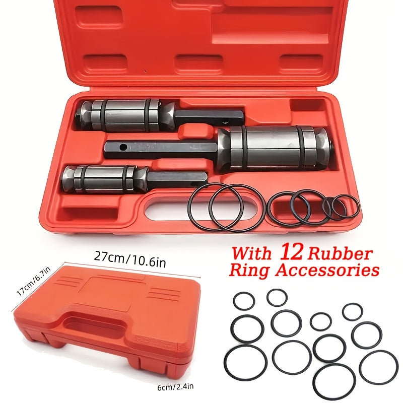 Pipe Expander Spreader Tool Set 3-Piece with 12 O-Rings – 1-1/8" to 3-1/2" Exhaust Muffler Silencer Repair Drop Forged Heat-T