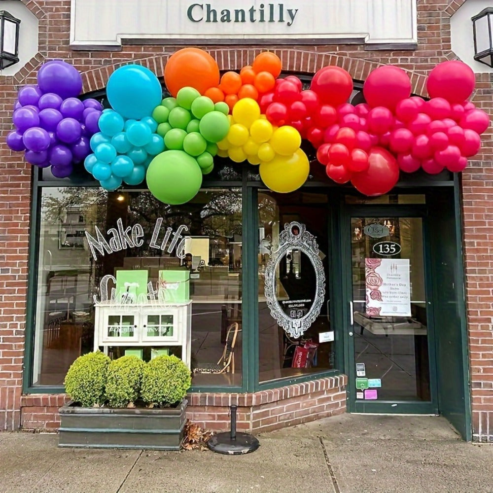 Party Decorations 422-Piece Rainbow Balloon Arch Kit with Four Balloon Sizes and Garland Accessories — image 14