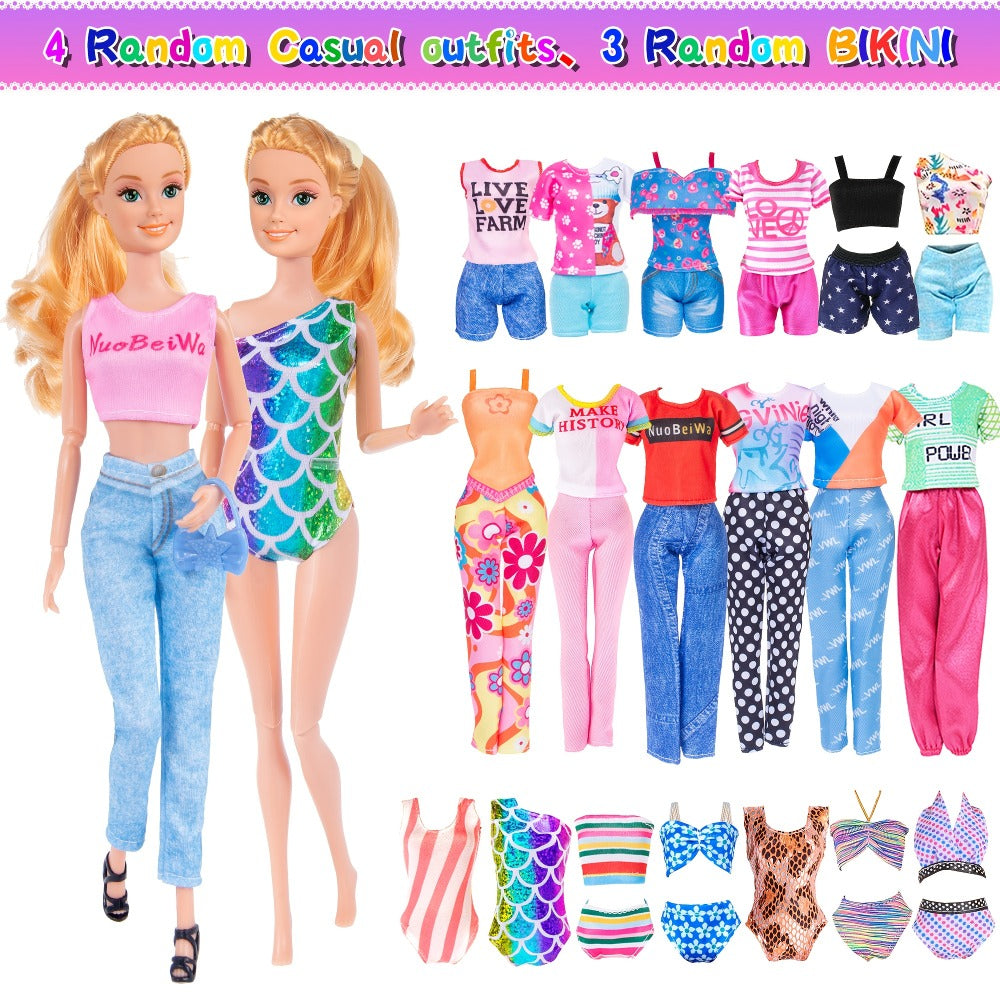 50-Piece Doll Clothes and Accessories Set for 11.5-Inch Fashion Dolls with Mixed Outfits, Shoes and Small Pieces — image 6
