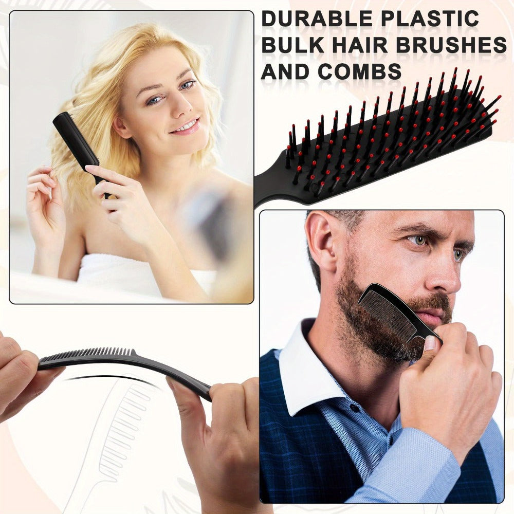 Disposable Hair Brush and Comb Set 50 Pack – Individually Wrapped Detangling Hairbrush with Fine Tooth Comb, Bulk Hygienic Ki