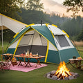 Camping Tent Instant Pop-Up with Dual Doors, Mesh Windows and Green or Beige Size Options for Outdoor Camp Setup — image 1