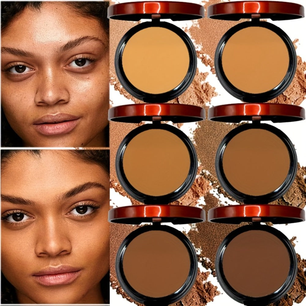 Pressed Powder Foundation Contour Matte Ful1l Coverage Oil Control Waterproof, 6 Shades Light to Dark — image 24