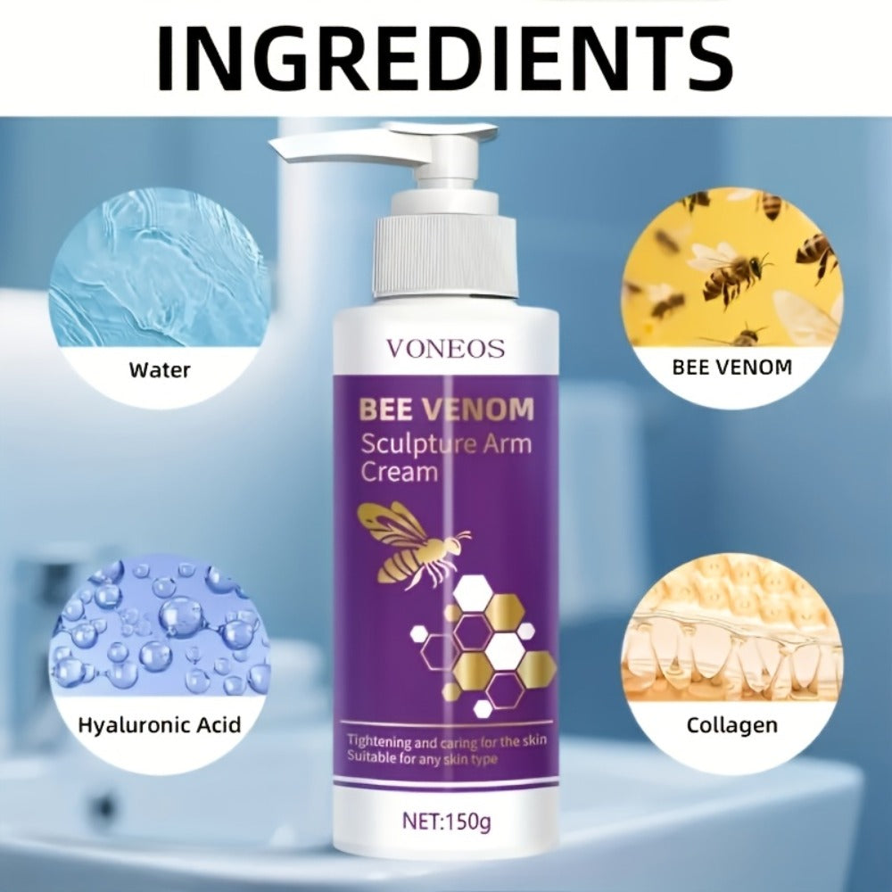 Body Cream VONEVOS Five 150g Pump Bottles with Bee Venom, Hyaluronic Acid and Collagen for External Arm Application — image 3