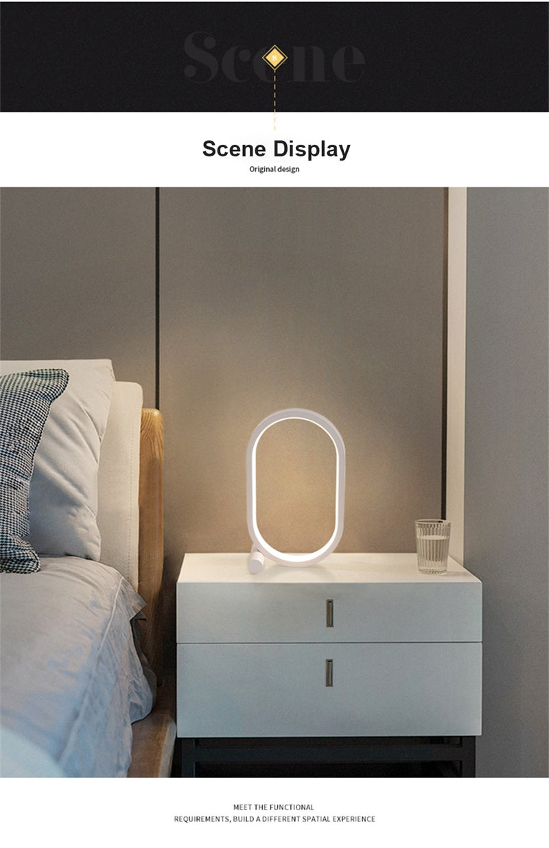 Usb Plug-In Lamp Oval Acrylic Lamp Touch Control Dimmable Modern Simple Creative Night Lamp Bedside Reading Lamp Desk Table Led