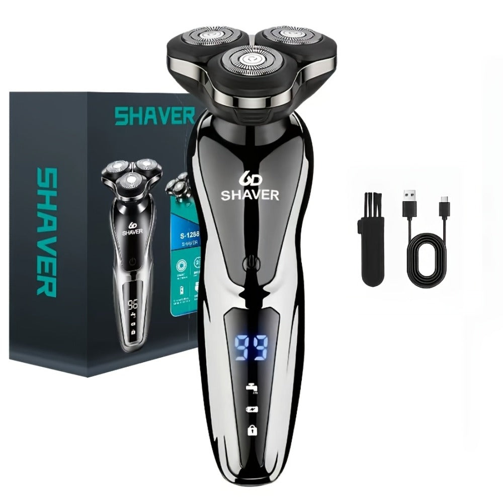 Black Three-Head Rotary Shaver with Digital Display in Standalone, Three-Piece or Four-Piece Sets — image 7
