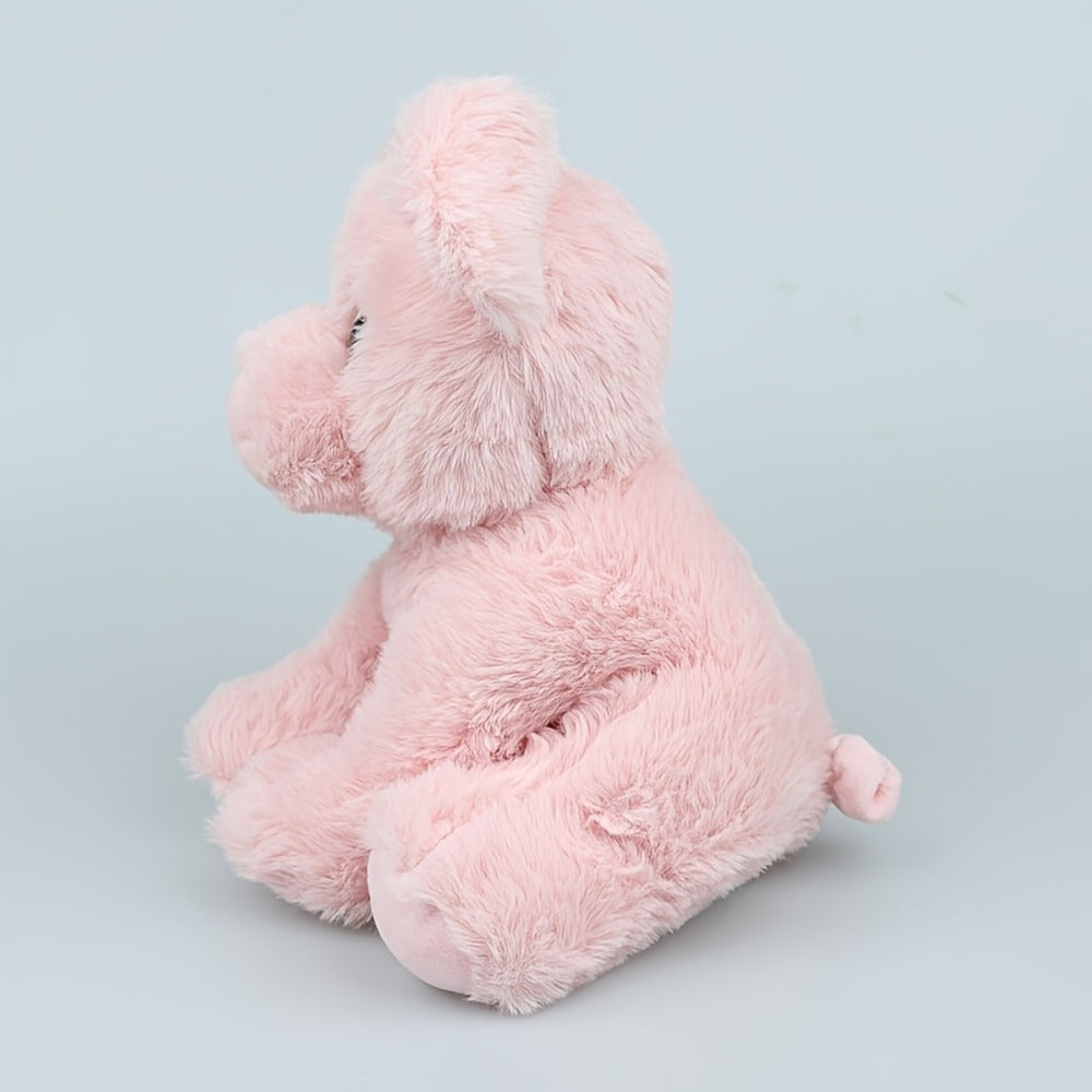 Stuffed Animal Pink Pig with Big Eyes, Curled Tail and Pillow-Style Body for Nursery or Sofa Decor — image 11