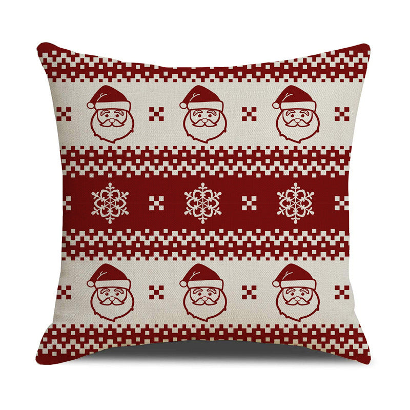 Christmas Linen Stripe Pillowcase – 45x45 cm Cushion Cover