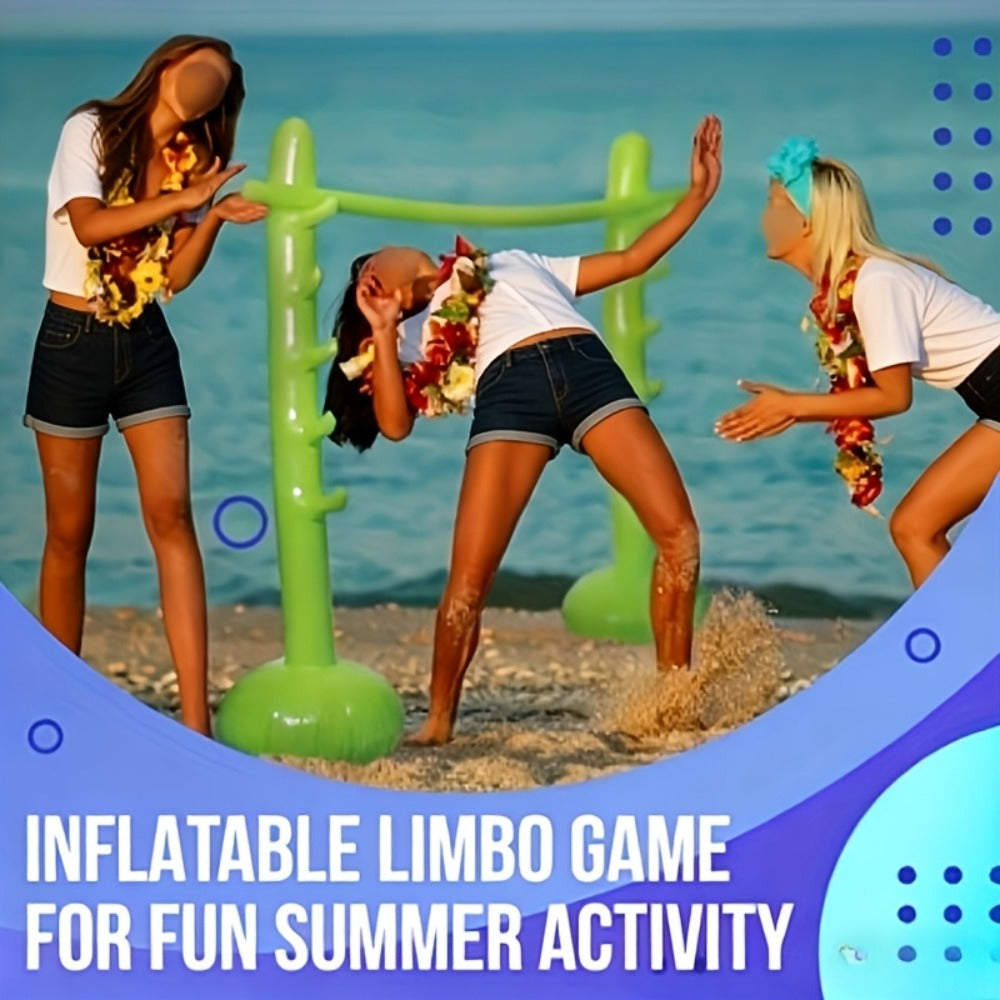 Green Inflatable Limbo Game with 148–150cm Bar Span and 130cm Uprights for Outdoor Parties — image 1