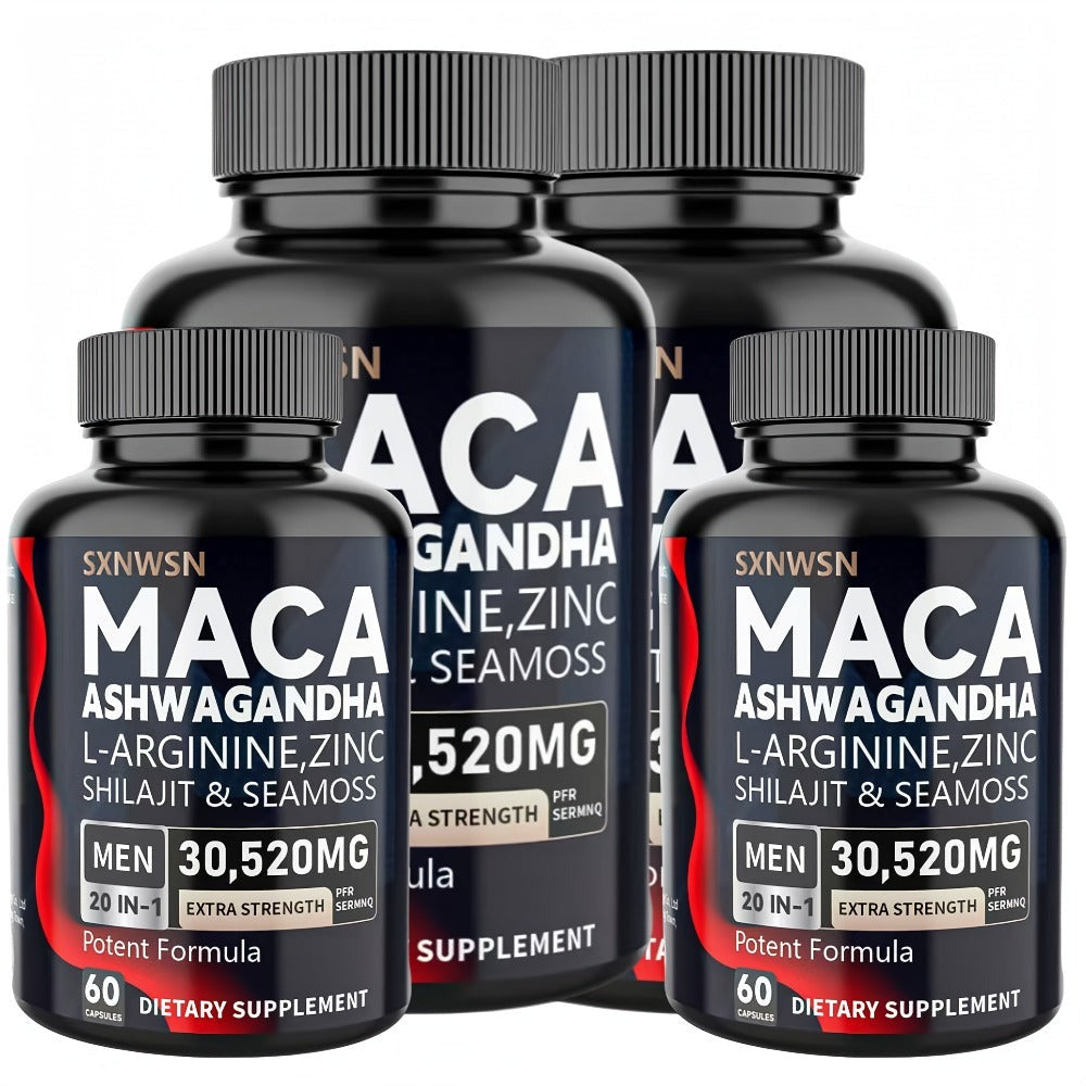 Dietary Supplement Capsules with SXNWSN Label, Sea Moss, Shilajit, Maca, L-Arginine and 60 or 120 Count — image 8