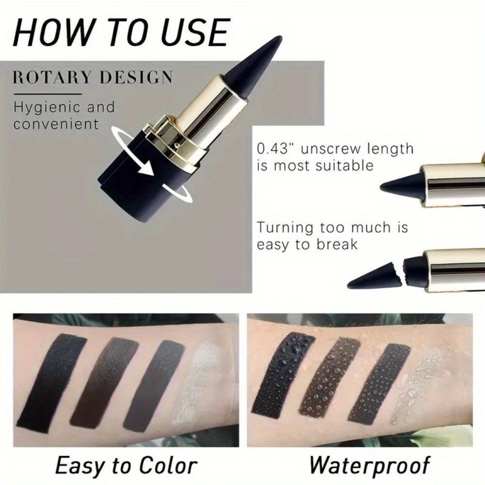 Waterproof Eyeliner Pencil 2-Pack for Women – Smudge-Proof Sweat-Resistant Black Liner, for Makeup, Travel and Everyday Vanit