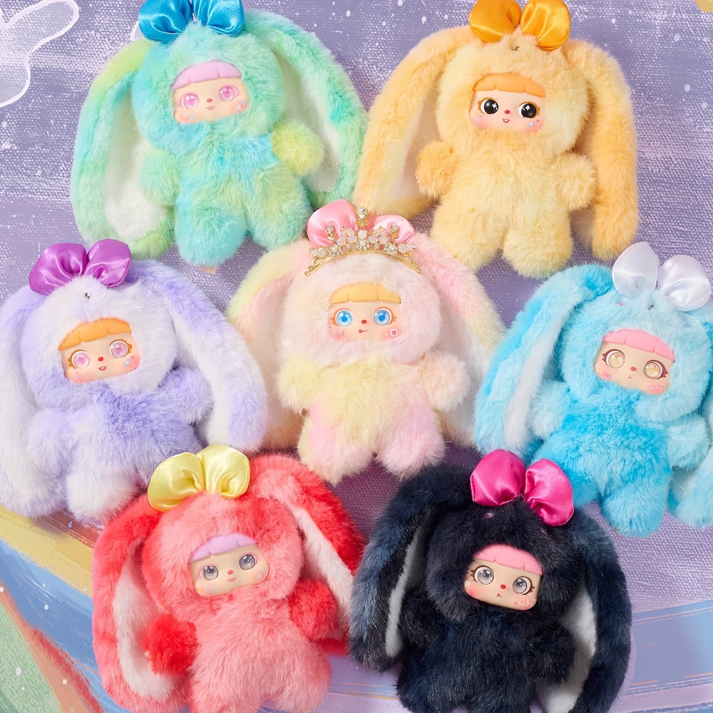 Plush Toy Kawaii Rabbit with Detachable Face Panel and Assorted Character Styling for Display — image 3