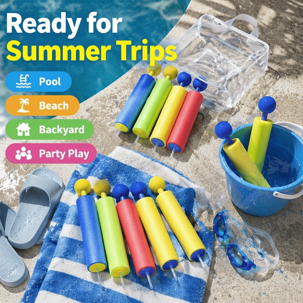 Squirt Water Gun Bulk Pack 6/12/18 Pack for Kids - Colorful Foam Shaft Water Soaker Blaster — image 9