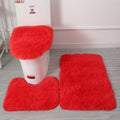 Modern Simple Style Solid Color Toilet Bath Bathroom Three Piece Combination Toilet Floor Mat Household Cross Border Supply