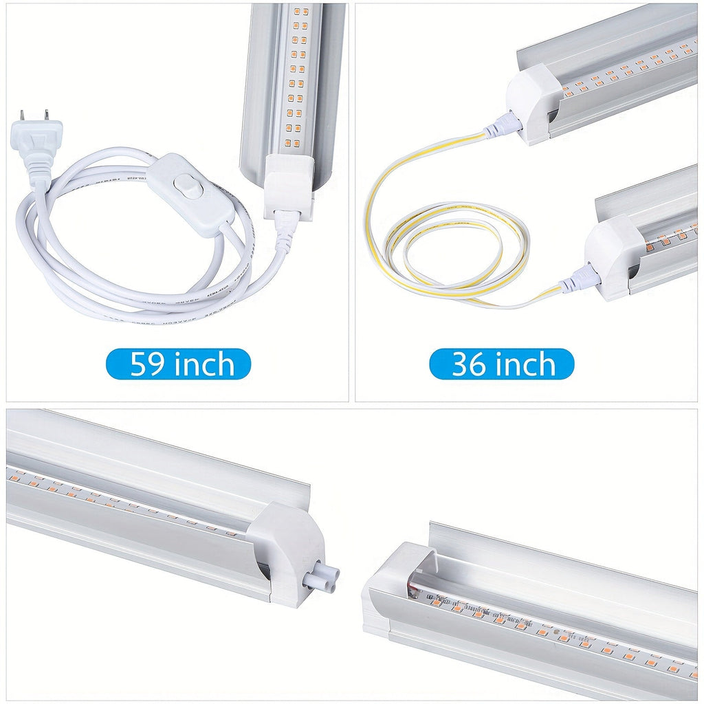 T8 Grow Light Strips 4ft 6-Pack Full Spectrum 270W, Pink White Spectrum LED 1620W Equivalent — image 3