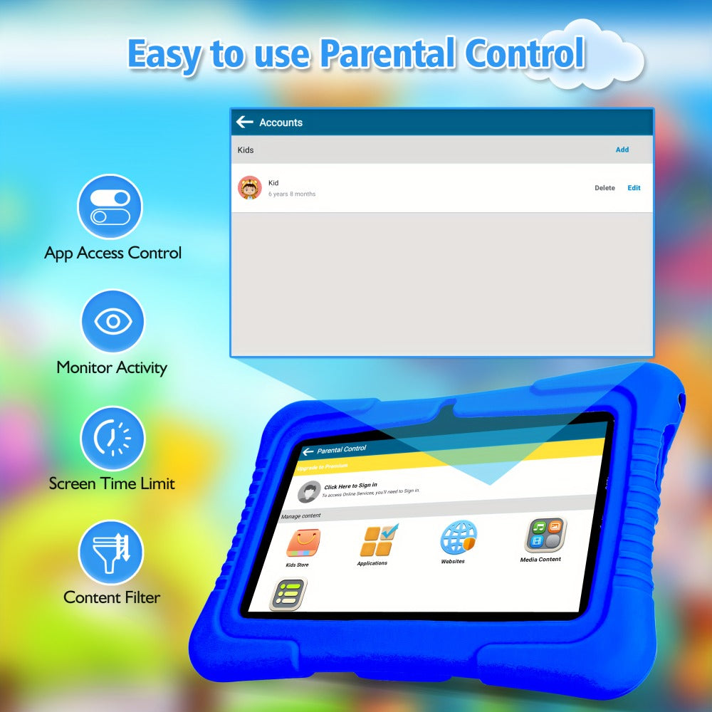 Kids Tablet 7 Inch with Android, 2GB RAM, 16GB or 32GB Built-In Storage, Parental Controls and Silicone Case — image 7