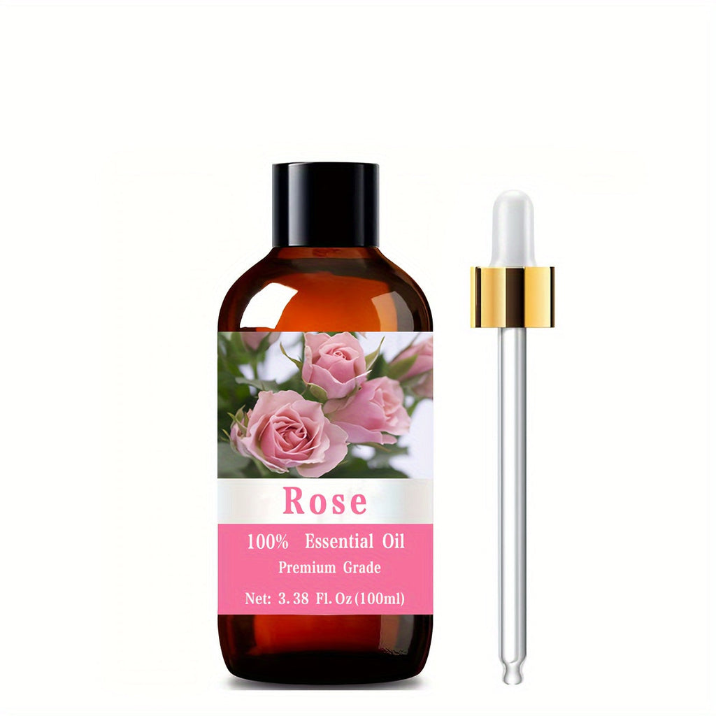 Essential Oil Rose 100ml Dropper Bottle with Floral Scent for Diffuser, Massage, Hair and Body Care — image 8