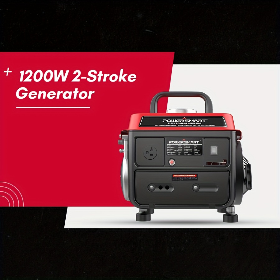 Portable Generator 1200W 2-Stroke Low Noise - Compact Gas Powered Generator for Camping, Job Sites — image 7