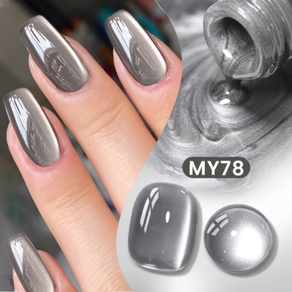 10ml BORN PRETTY MY78 Cat Eye Gel Polish in Smoky Ash Gray with Magnetic Tool and UV/LED Curing Label — image 1