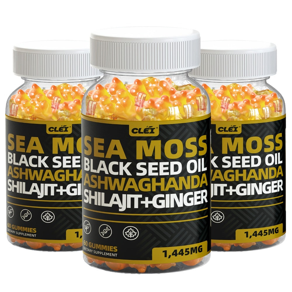 Immune Support Gummies with Sea Moss 1445mg, 10-in-1 Superfood Blend with Black Seed Oil, Ashwagandha — image 7
