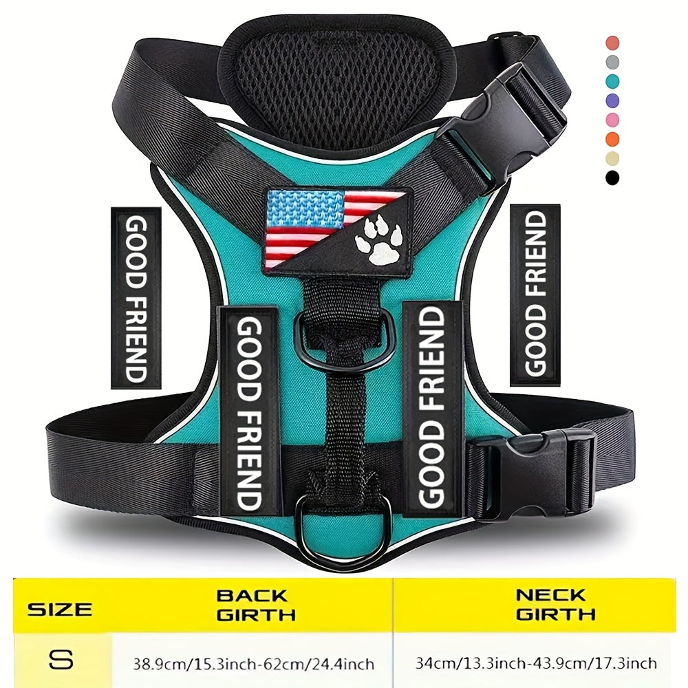 Five-Patch Dog Vest Harness in Black, Red, Rose Red, Grey or Green with XS-to-XL Sizes Pictured — image 40