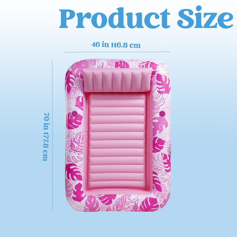 Hot Pink Inflatable Pool Float Tanning Bed with Open Center, Ribbed Base and Large or X-Large Sizes — image 8