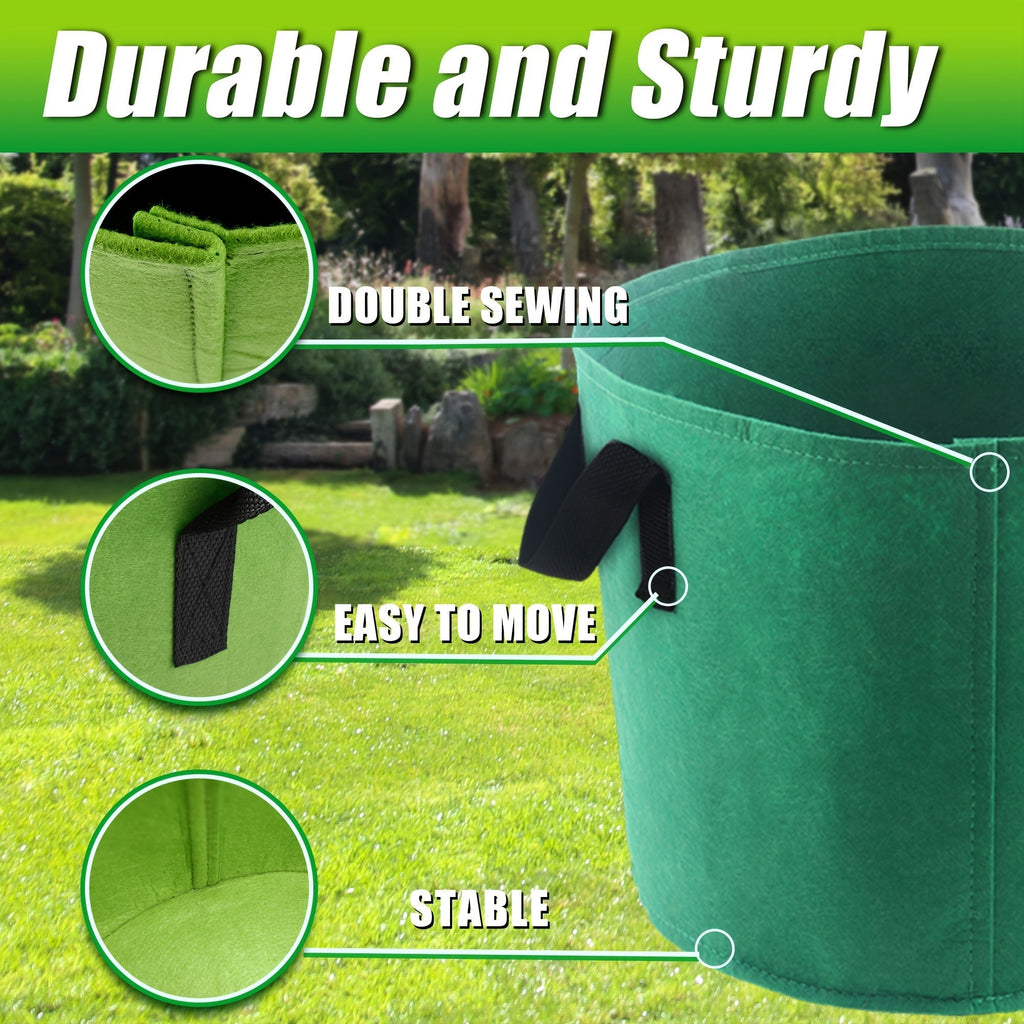 Seven-Color 10-Gallon-Labeled Grow Bag Set with Side Handles, 16-Inch Diameter and 12-Inch Height — image 3