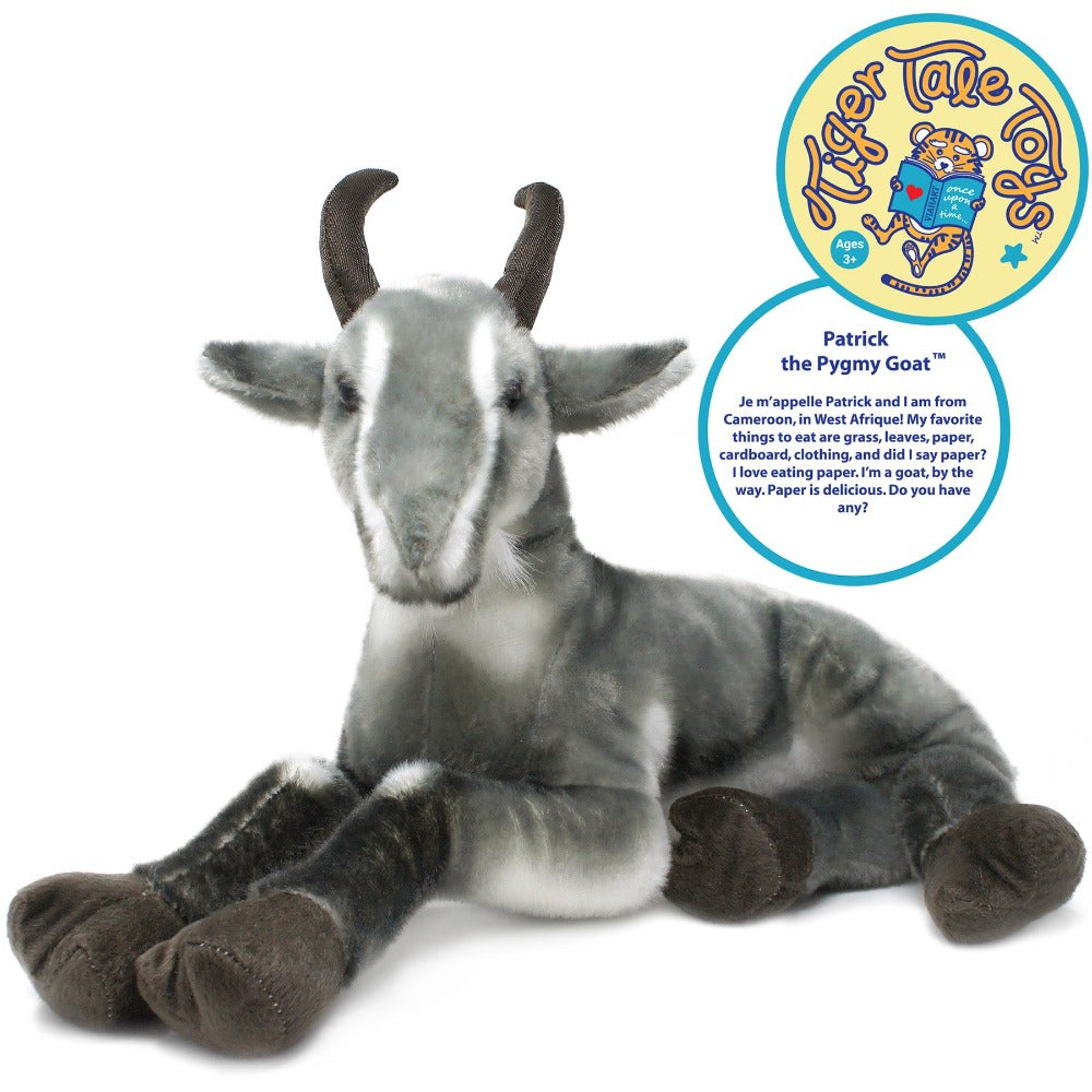 Stuffed Animal Patrick Pygmy Goat in 18-Inch Size with Acrylic Plush Fabric and Care for Character Display, Room Decor and Gi