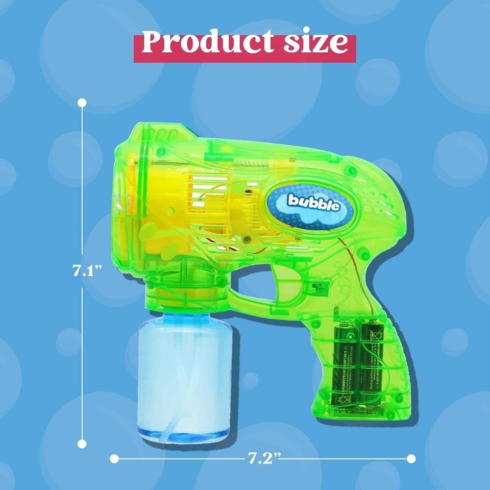 3-Pack Bubble Gun Blower with 3 Pre-Loaded Solution Refills, Hand-Powered, Color-Changing Bubbles — image 2