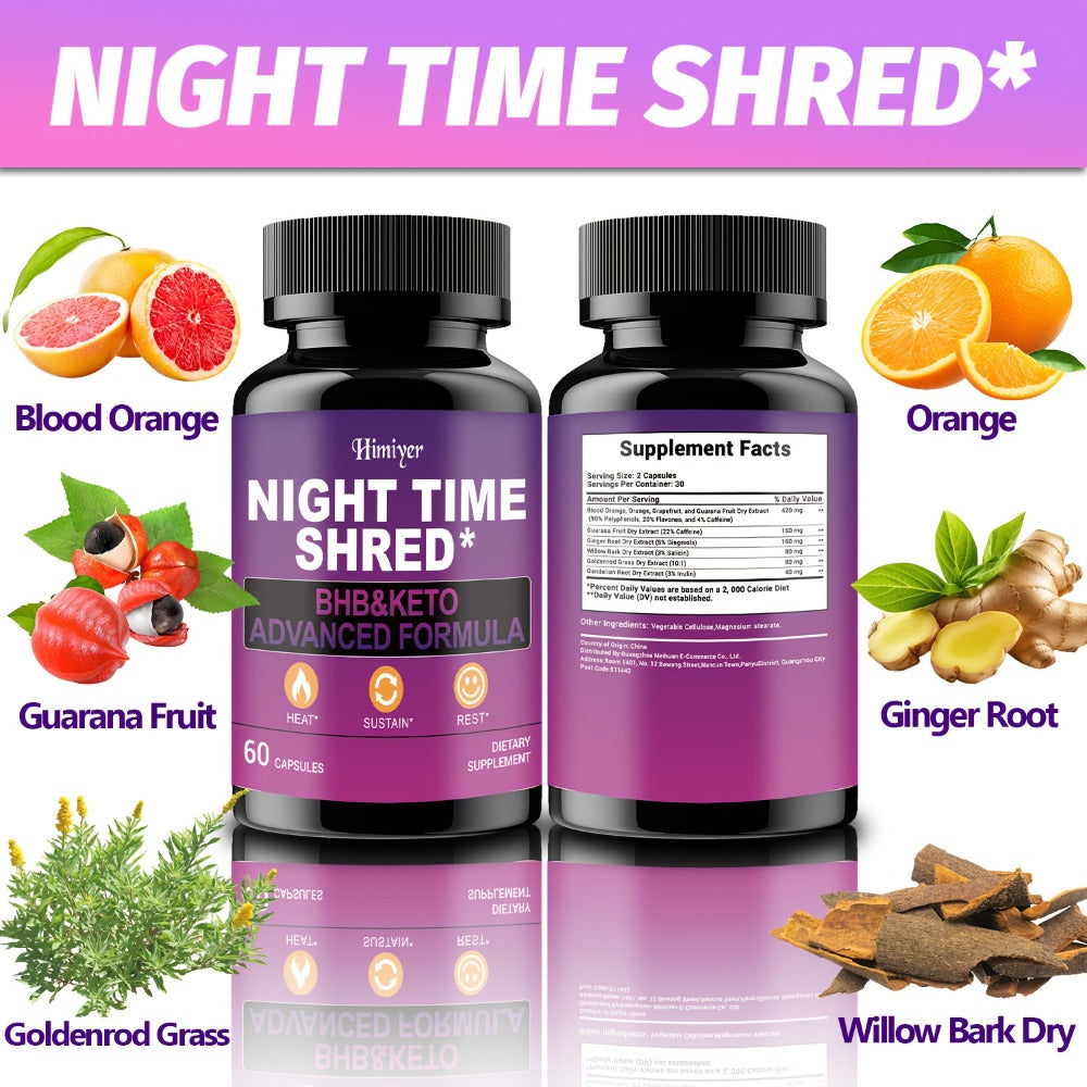 Night Time Fat Burner for Women, Shred Mask Capsules with Caffeine, Goji Berries & Dandelion Root — image 6