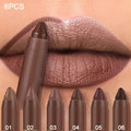 Lipstick Set, Fit Colors 6-Piece Matte Crayon Collection with Brown, Nude, Pink and Purple Colors — image 16