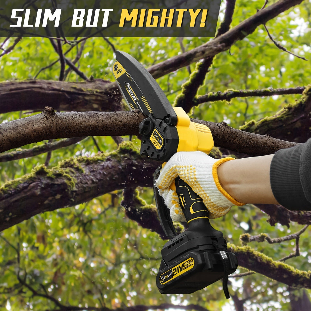 Mini Chainsaw Cordless, Handheld Electric Saw Tree Trimming Wood Cutting for Garden, Patio and Yard Use — image 1