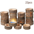 Candle Holder Set 22-Piece Birch Wood Stump Tealight Cups with 1.57-Inch Openings and Bark-Edge Finish — image 1