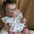 Reborn Baby Doll 18-Inch Cloth Body with Rooted Brown Hair, Open Eyes and One- or Two-Outfit Options — image 9