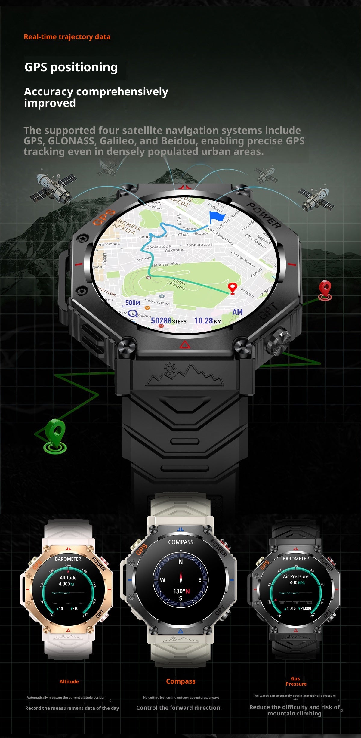 Men's Smart Watch Bluetooth Calling GPS Outdoor Sports Hand
